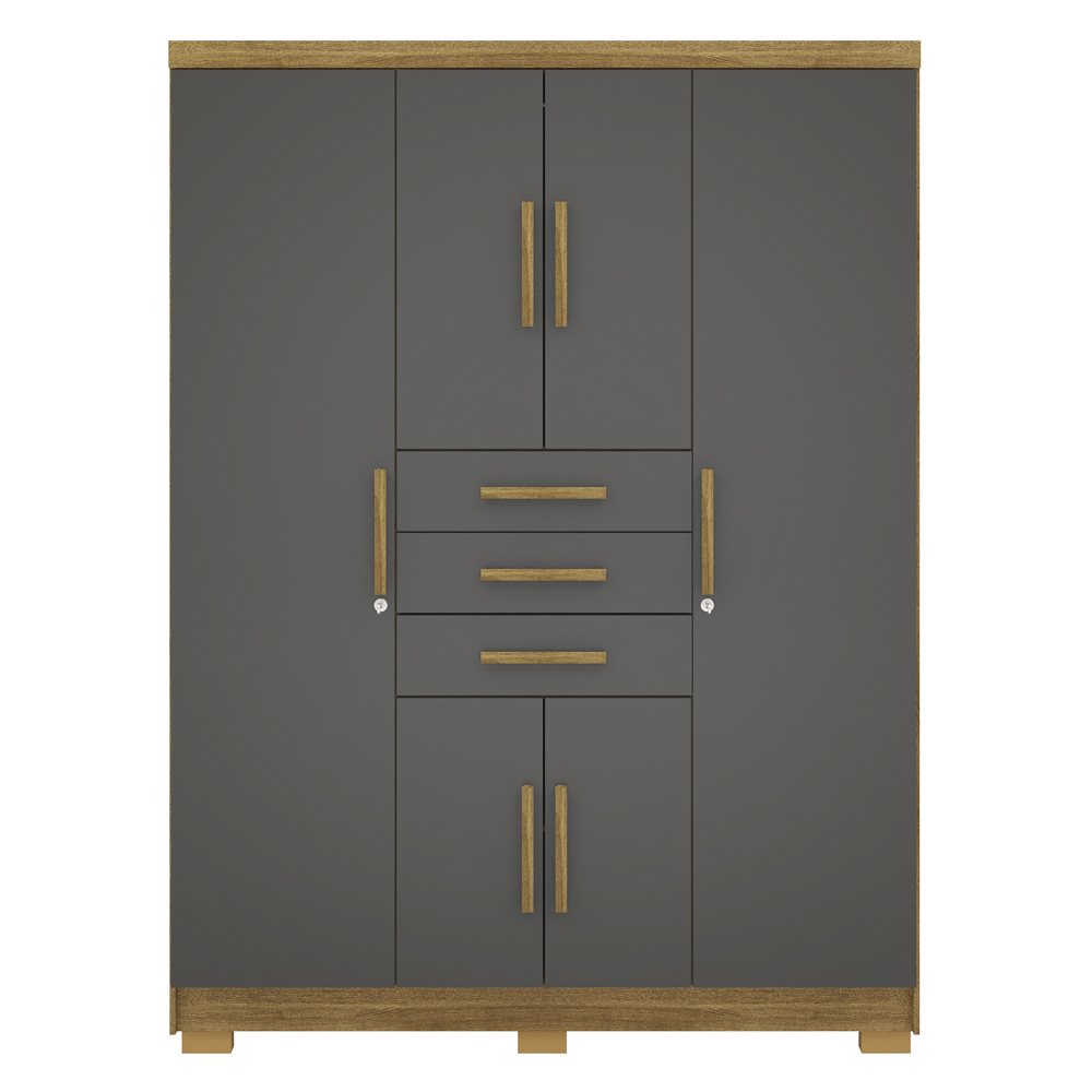 Guarda Roupa Casal 151 cm 6 Portas 3G 10020 Nature Alasca VLR