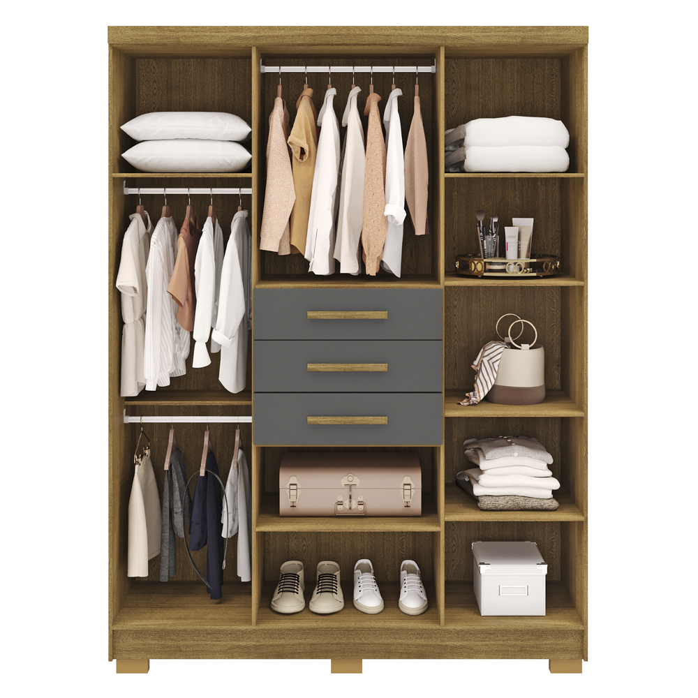 Guarda Roupa Casal 151 cm 6 Portas 3G 10020 Nature Alasca VLR