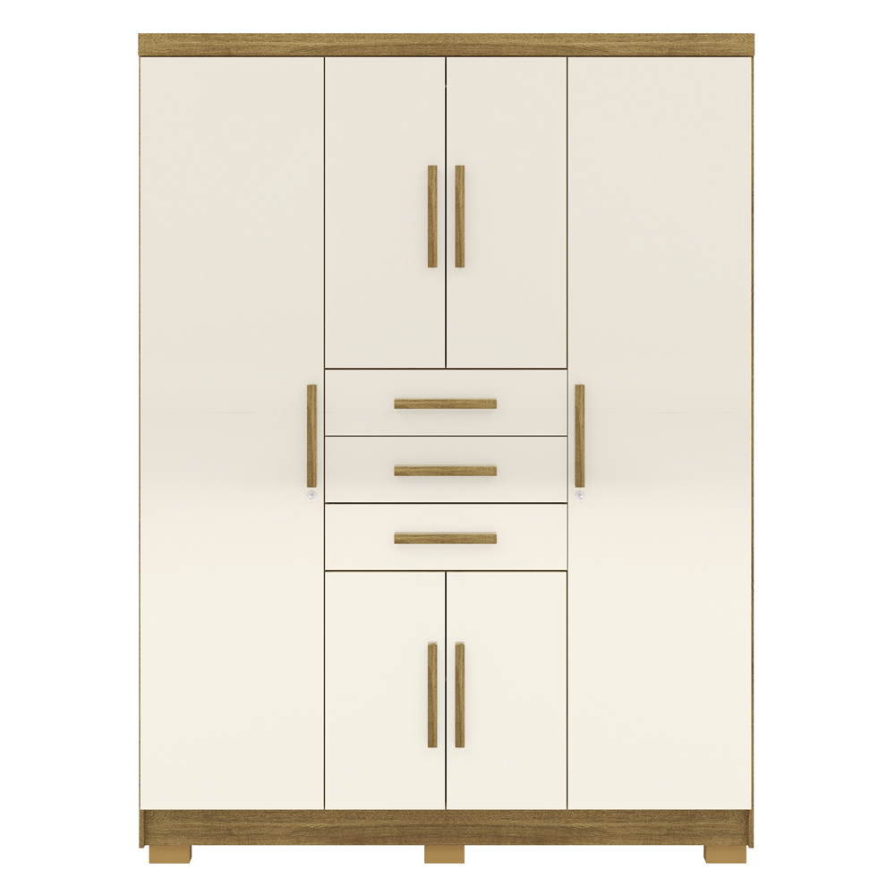 Guarda Roupa Casal 151 cm 6 Portas 3G 10020 Nature Champanhe VLR