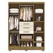 Guarda Roupa Casal 151 cm 6 Portas 3G 10020 Nature Champanhe VLR
