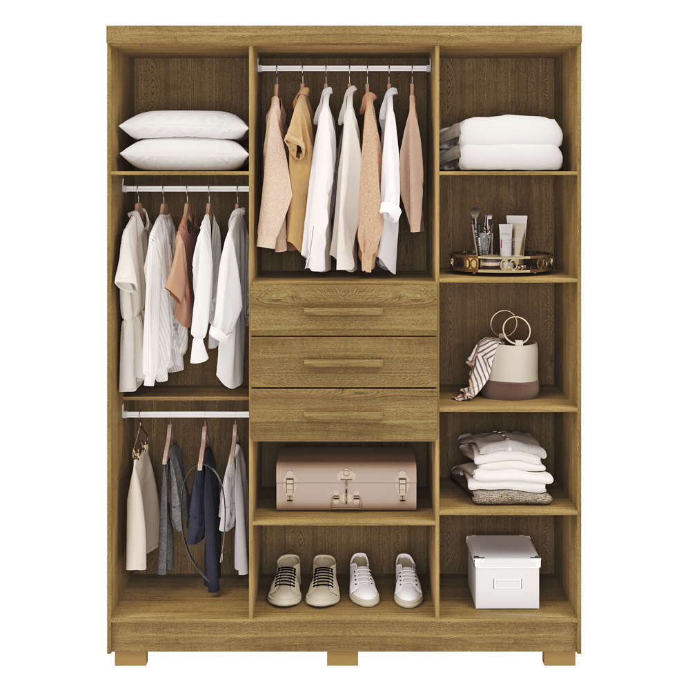 Guarda Roupa Casal 151 cm 6 Portas 3G 10020 Nature VLR
