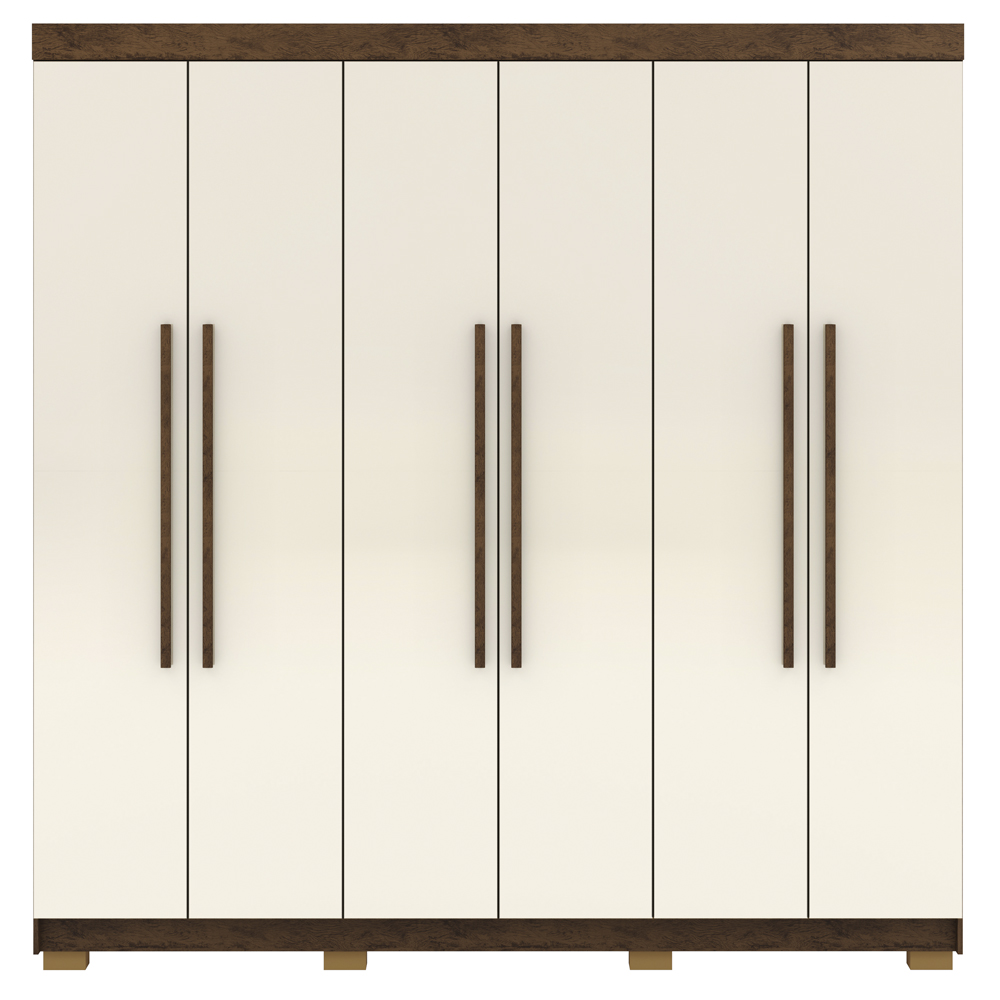 Guarda Roupa Casal 6 Portas 2G 218 cm 10037 Imbuia Champanhe VLR