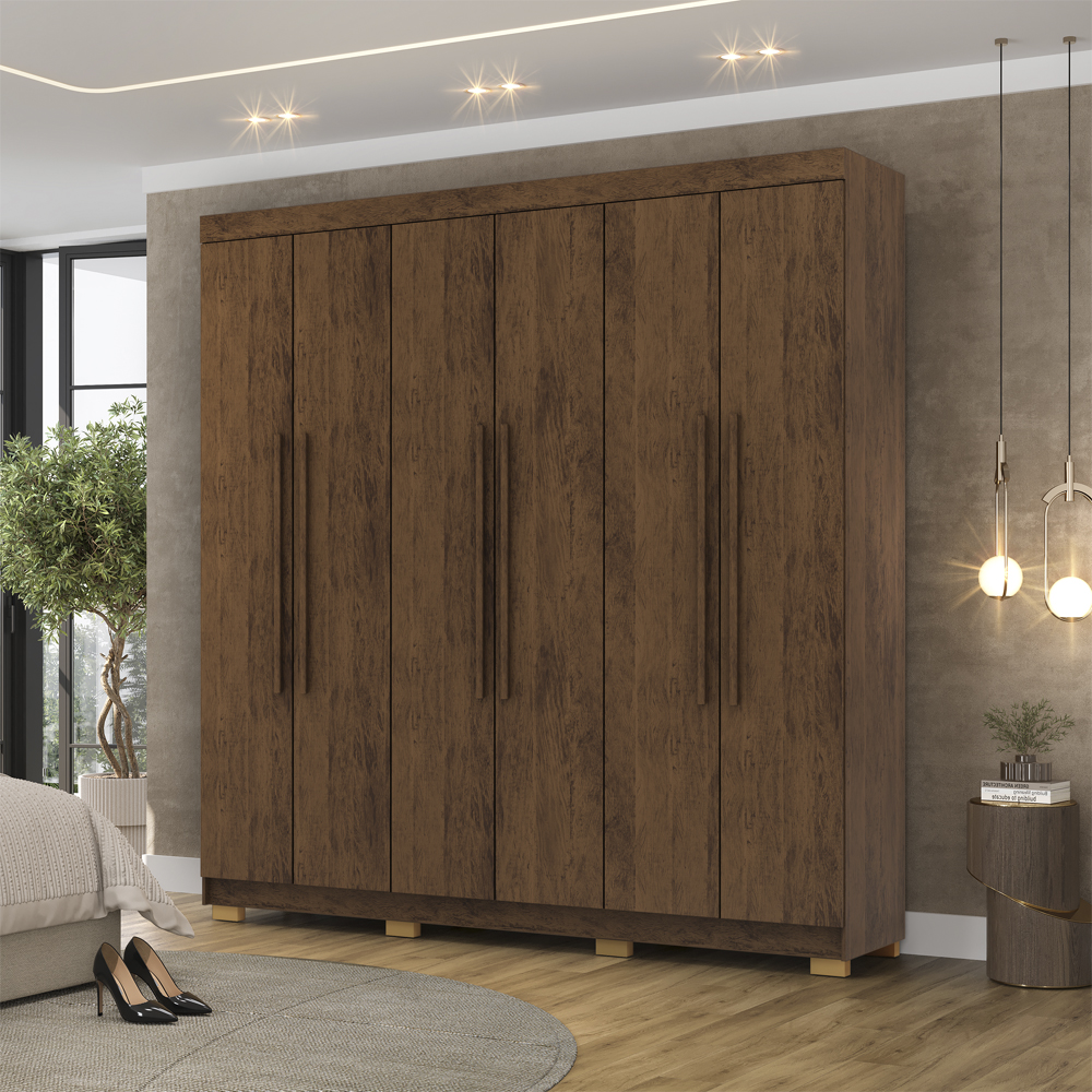 Guarda Roupa Casal 6 Portas 2G 218 cm 10037 Imbuia VLR