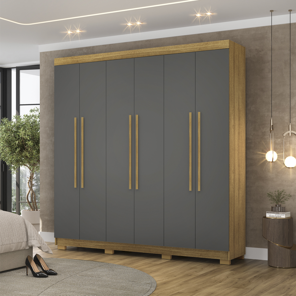 Guarda Roupa Casal 6 Portas 2G 218 cm 10037 Nature Alasca VLR