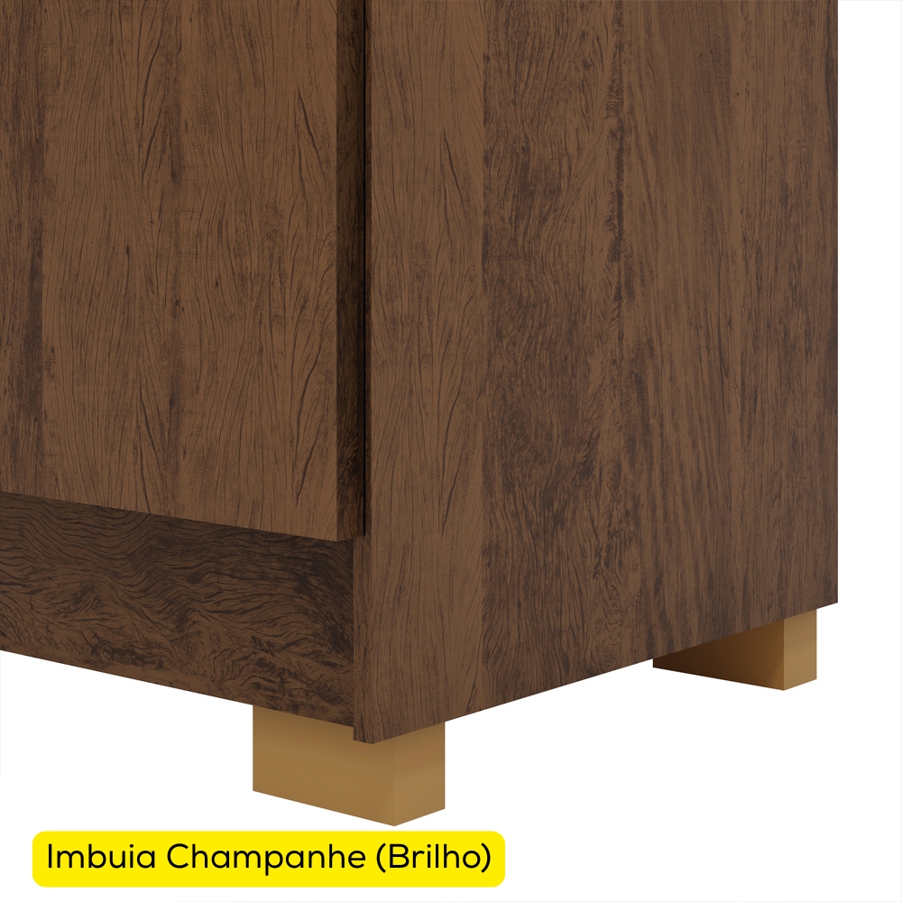 Guarda Roupa Casal 6 Portas 2G Espelho 218 cm Imbuia Champanhe VLR