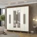 Guarda Roupa Casal 6 Portas 2G Espelho 218 cm Imbuia Champanhe VLR