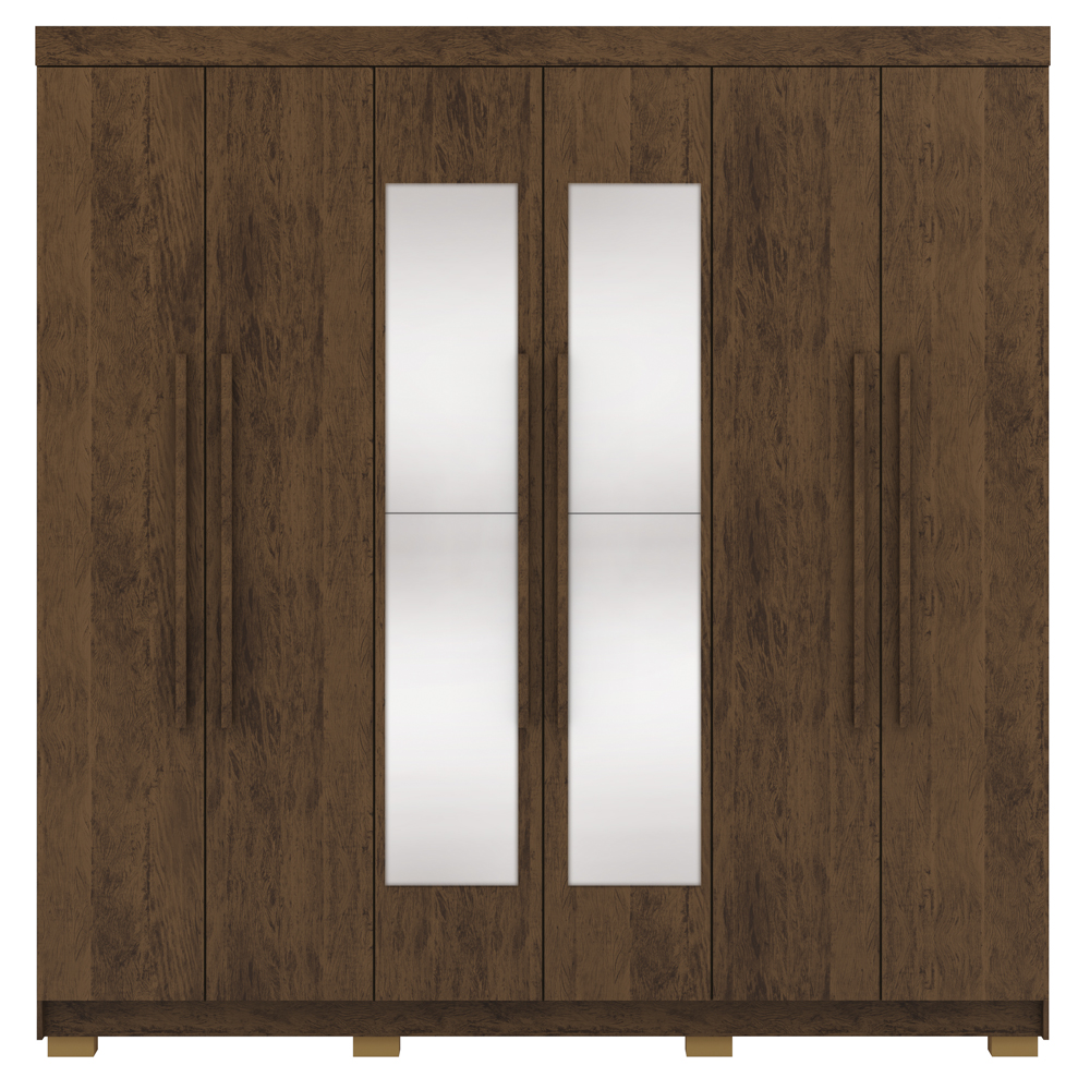 Guarda Roupa Casal 6 Portas 2G Espelho 218 cm Imbuia VLR