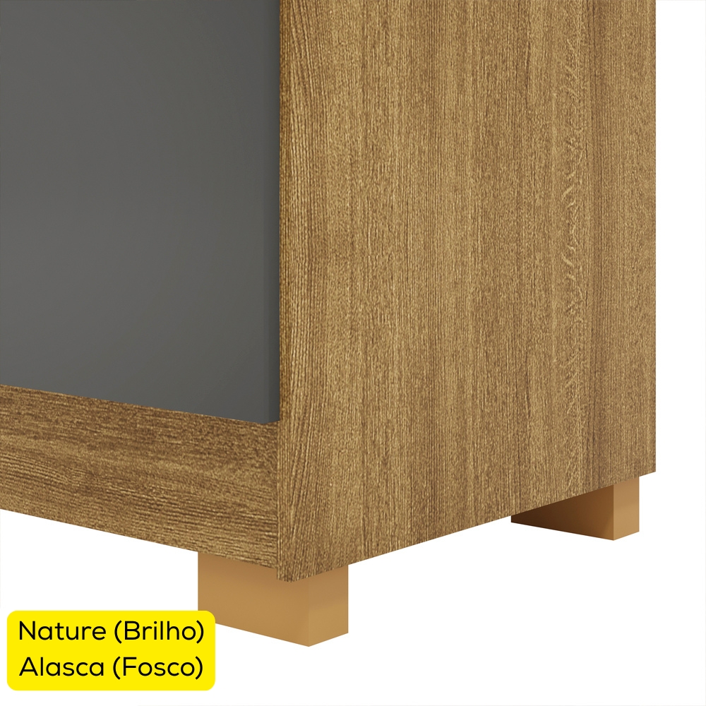 Guarda Roupa Casal 6 Portas 2G Espelho 218 cm Nature Alasca VLR