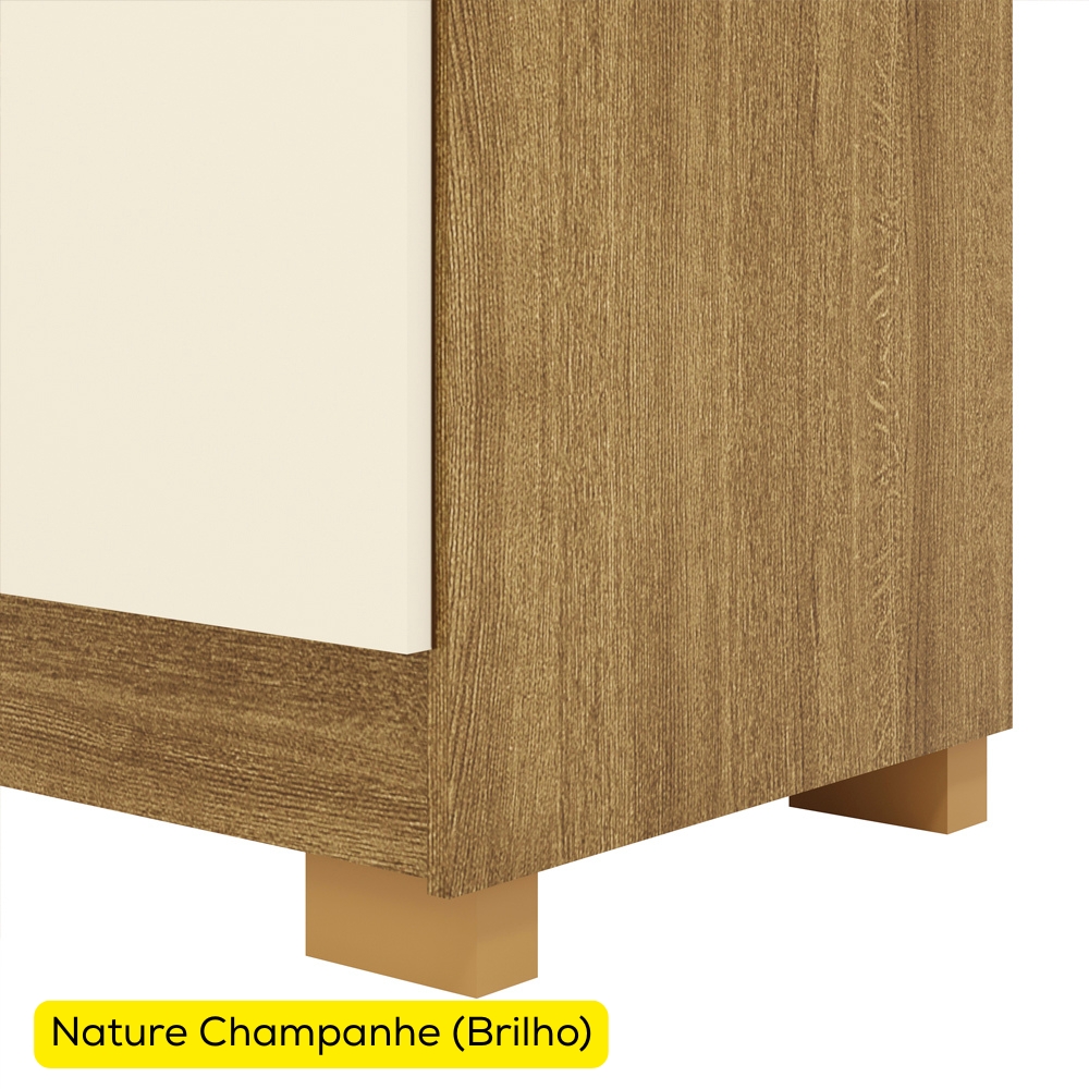 Guarda Roupa Casal 6 Portas 2G Espelho 218 cm Nature Champanhe VLR
