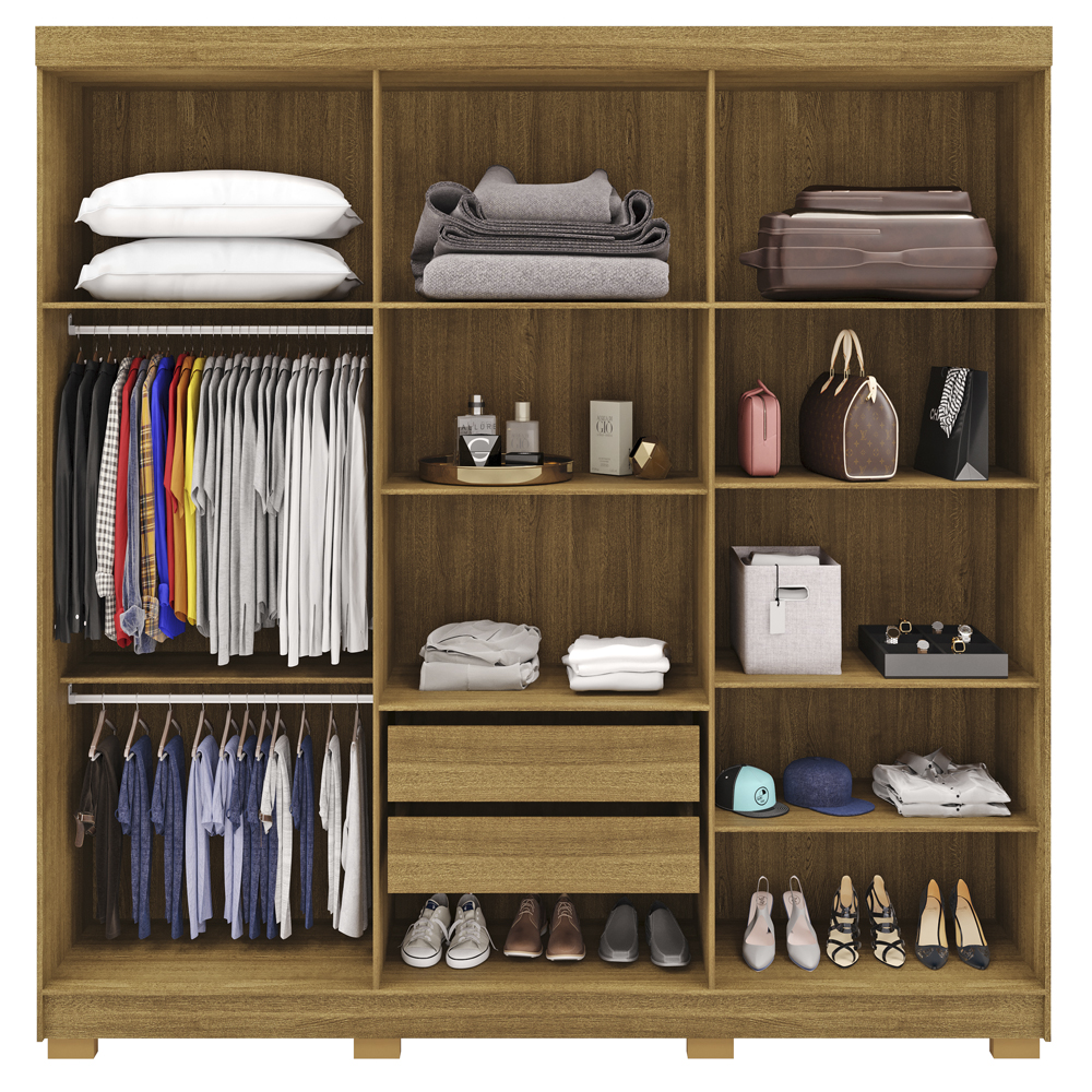 Guarda Roupa Casal 6 Portas 2G Espelho 218 cm Nature VLR