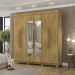 Guarda Roupa Casal 6 Portas 2G Espelho 218 cm Nature VLR