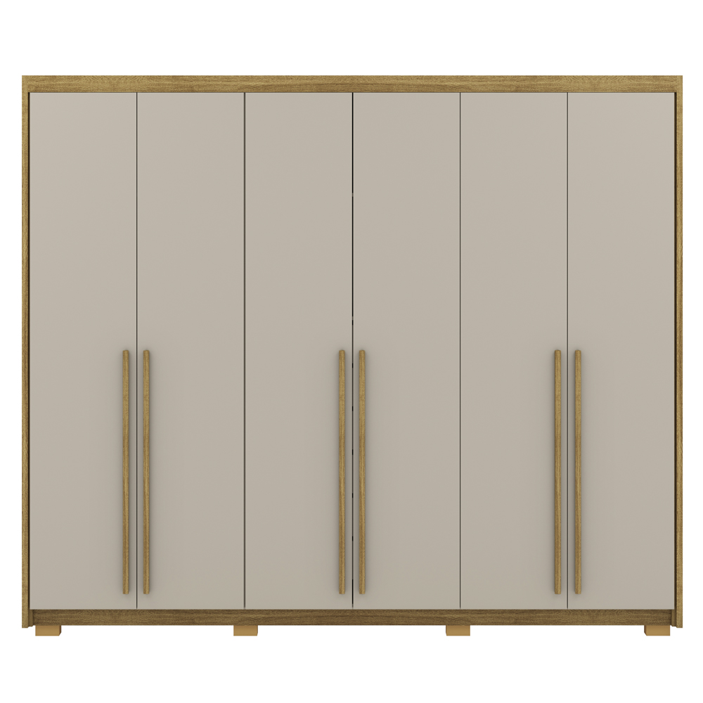 Guarda Roupa Casal 6 Portas 3 Gavetas MDF 275 cm Nature Fend VLR