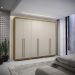 Guarda Roupa Casal 6 Portas 3 Gavetas MDF 275 cm Nature Fend VLR