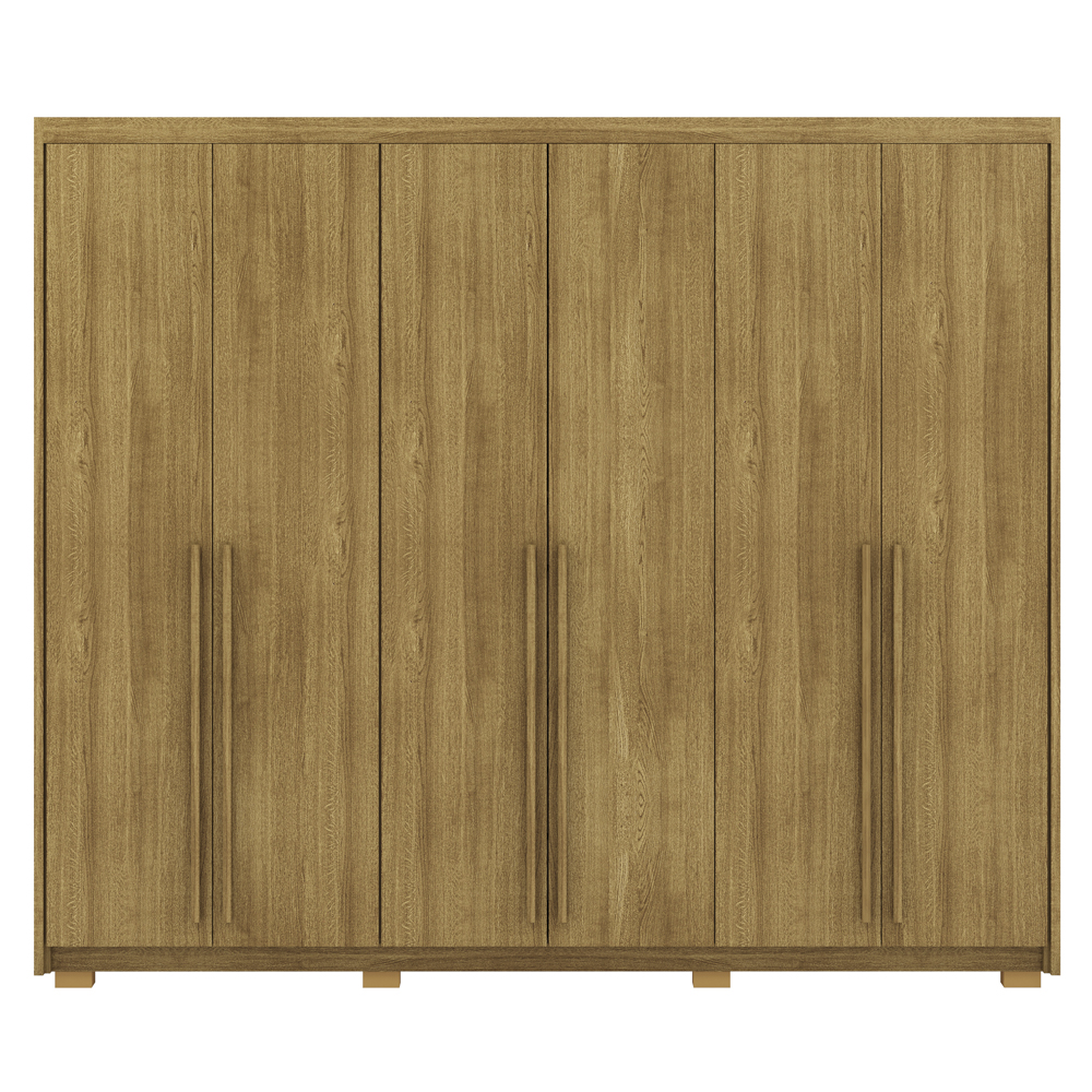 Guarda Roupa Casal 6 Portas 3 Gavetas MDF 275 cm Nature VLR