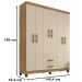 Guarda Roupa Casal 6 Portas 3562 Carvalho Off White INCC