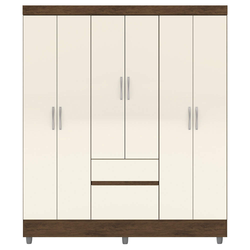 Guarda Roupa Casal 6P 2G 153 cm 10091 Imbuia Champanhe VLR