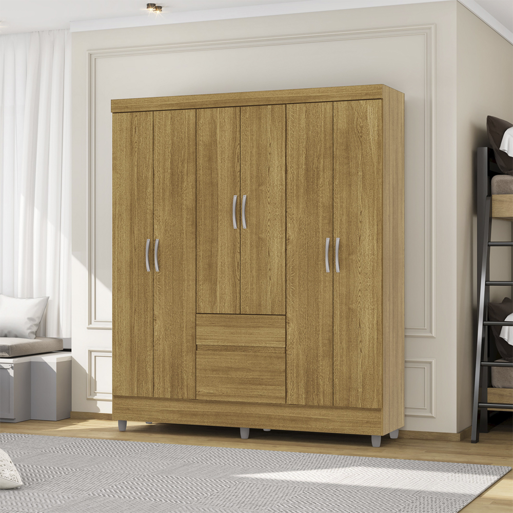 Guarda Roupa Casal 6P 2G 153 cm 10091 Nature VLR