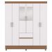 Guarda Roupa Casal 6P 2G Espelho 153 cm Branco Camarim VLR
