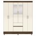 Guarda Roupa Casal 6P 2G Espelho 153 cm Imbuia Champanhe VLR
