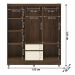 Guarda Roupa Casal 6P 2G Espelho 153 cm Imbuia Champanhe VLR