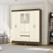 Guarda Roupa Casal 6P 2G Espelho 153 cm Imbuia Champanhe VLR