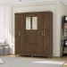 Guarda Roupa Casal 6P 2G Espelho 153 cm Imbuia VLR