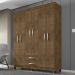 Guarda Roupa Casal 6P 2G Moden 150 cm 3562 Malbec INCP