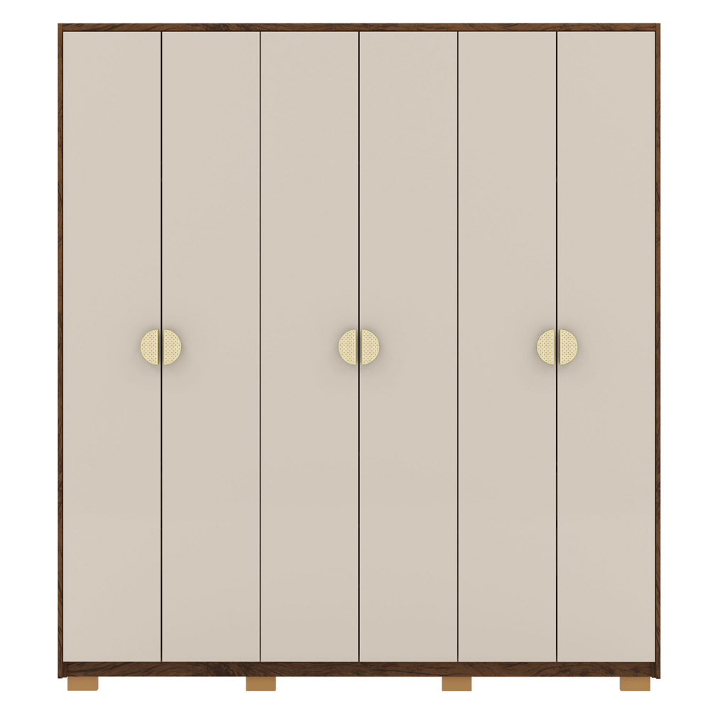 Guarda Roupa Casal 6P 4G NOR 203 cm 10109 Imbuia Fend VLR