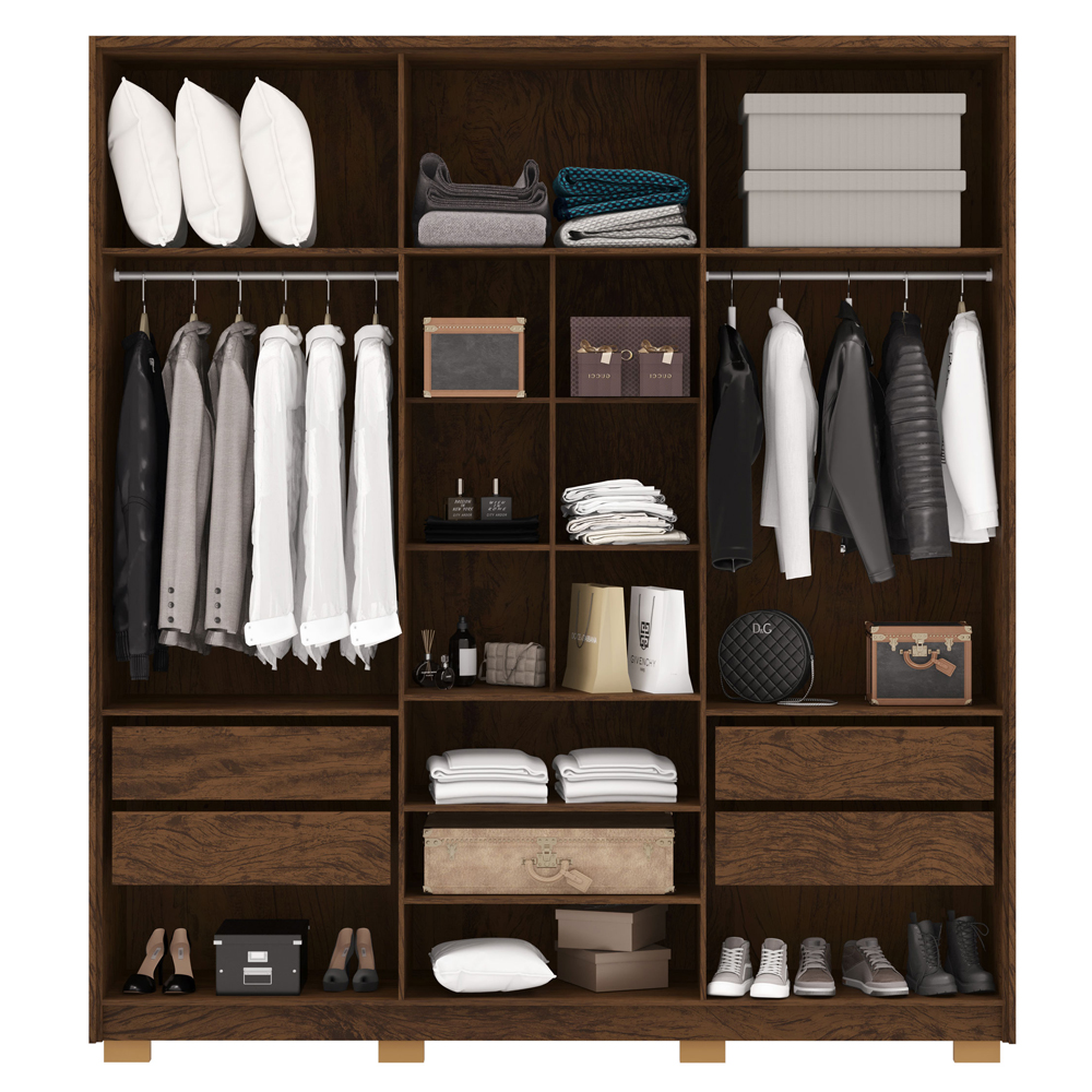 Guarda Roupa Casal 6P 4G NOR 203 cm 10109 Imbuia Fend VLR