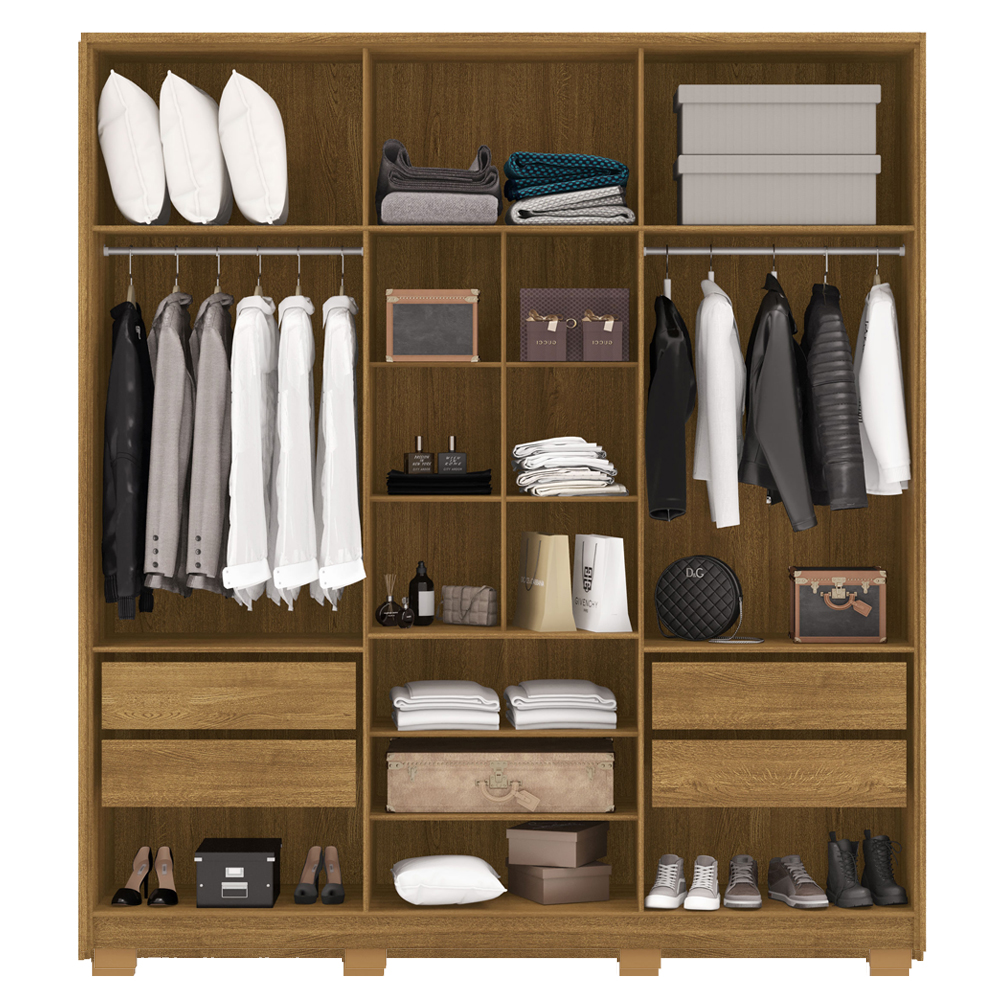 Guarda Roupa Casal 6P 4G NOR 203 cm 10109 Nature Alasca VLR
