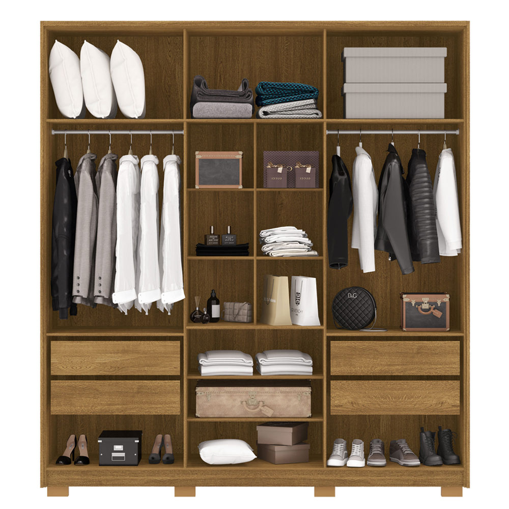 Guarda Roupa Casal 6P 4G NOR 203 cm 10109 Nature VLR