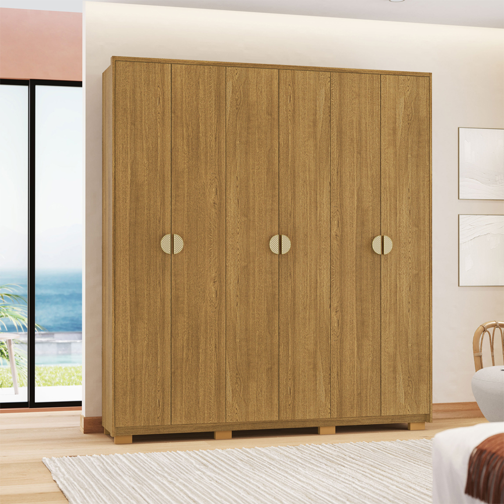 Guarda Roupa Casal 6P 4G NOR 203 cm 10109 Nature VLR