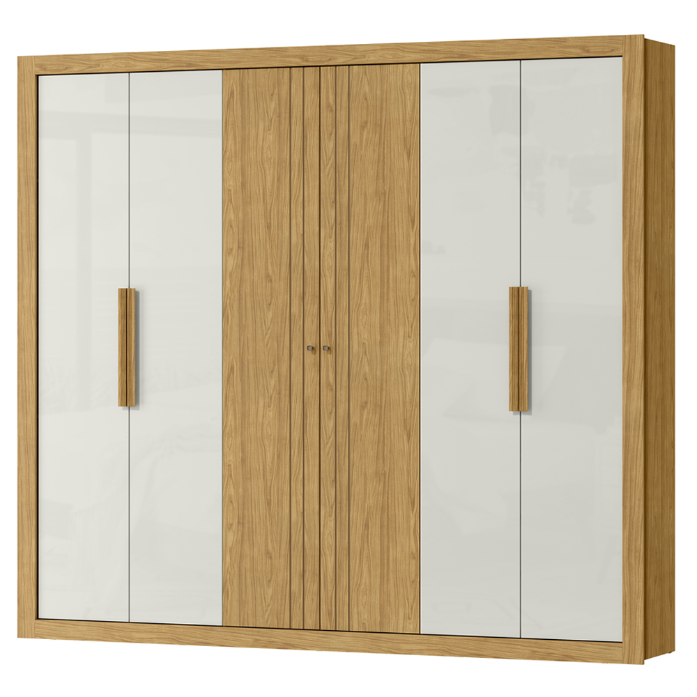 Guarda Roupa Casal 6PT MDF 231 cm RG129 Marrocos Off White MXM
