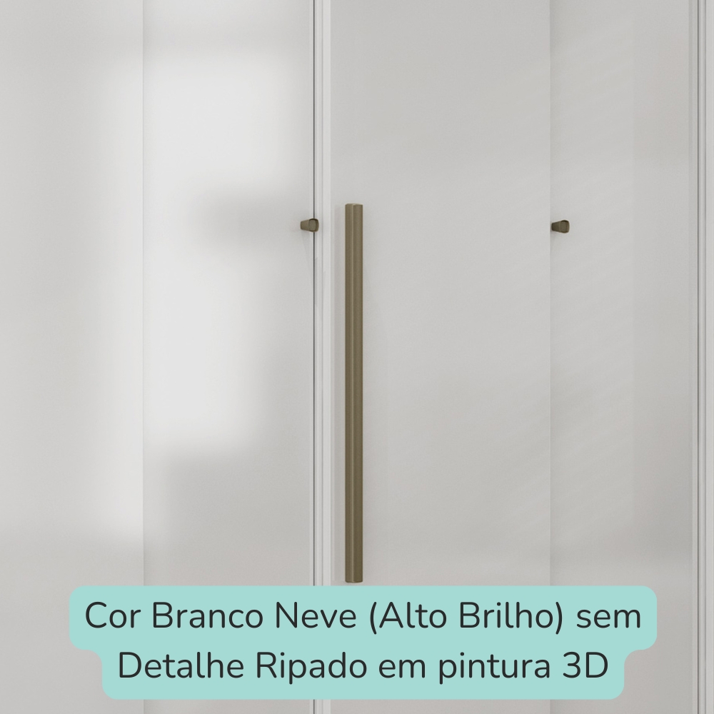 Guarda Roupa Casal 7 Portas 258 cm ATN RG040 Branco Neve MXM