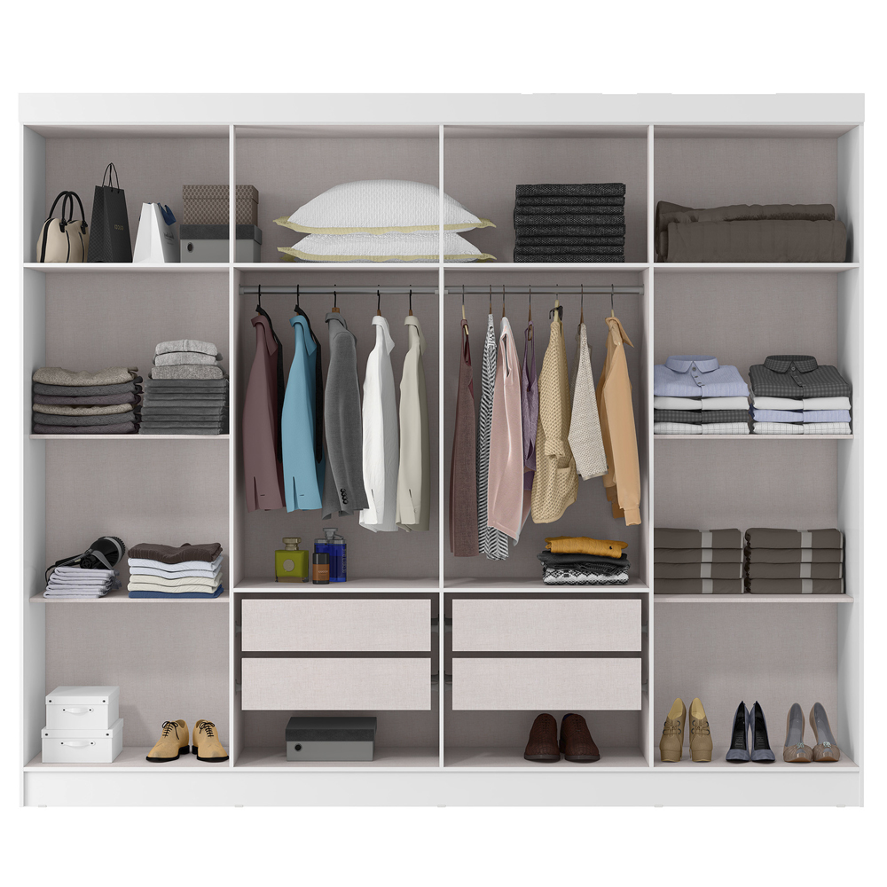 Guarda Roupa Casal 8 Portas 236 cm RG138 Branco Neve MXM