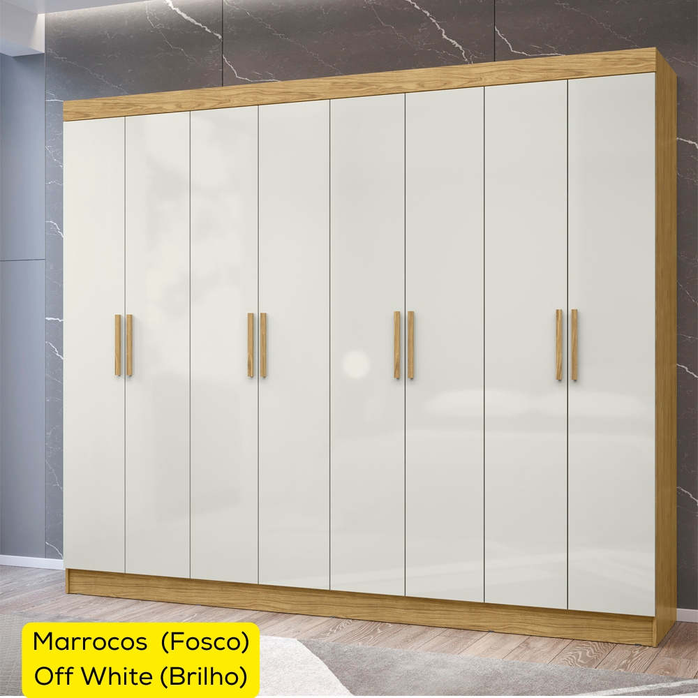 Guarda Roupa Casal 8 Portas 236 cm RG138 Marrocos Off White MXM