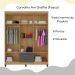 Guarda Roupa Casal Espelho 6P 2G Moden 150 cm Carvalho Am Grafite INCP