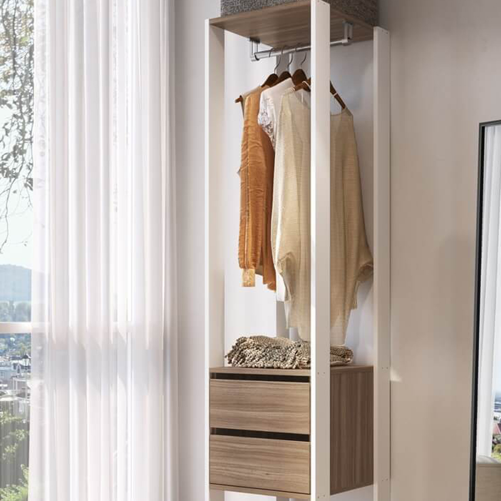 Guarda Roupa Closet 02 Gavetas 183X40cm Branco Montana PRODDY