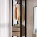 Guarda Roupa Closet 02 Gavetas 183X40cm Preto Montana PRODDY