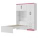 Guarda Roupa Com Cama 4P 3G LIS RG023 Branco Rosa Flex MXM