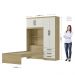 Guarda Roupa Com Cama 4P 3G LIS RG023 Castanho Off White MXM