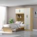 Guarda Roupa Com Cama 4P 3G LIS RG023 Castanho Off White MXM