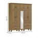 Guarda Roupa Madeira Maciça 10P 4G Espelho 195 cm 1145 Freijo Milani Store