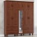 Guarda Roupa Madeira Maciça 10P 4G Espelho 195 cm 1145 Imbuia Milani Store