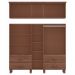 Guarda Roupa Madeira Maciça 10P 4G Espelho 195 cm 1145 Imbuia Milani Store