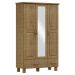 Guarda Roupa Madeira Maciça 3P 2G Espelho 119 cm 1141 Freijo Milani Store