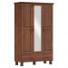 Guarda Roupa Madeira Maciça 3P 2G Espelho 119 cm 1141 Imbuia Milani Store