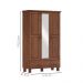 Guarda Roupa Madeira Maciça 3P 2G Espelho 119 cm 1141 Imbuia Milani Store