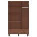 Guarda Roupa Madeira Maciça 3P 2G Espelho 119 cm 1141 Imbuia Milani Store