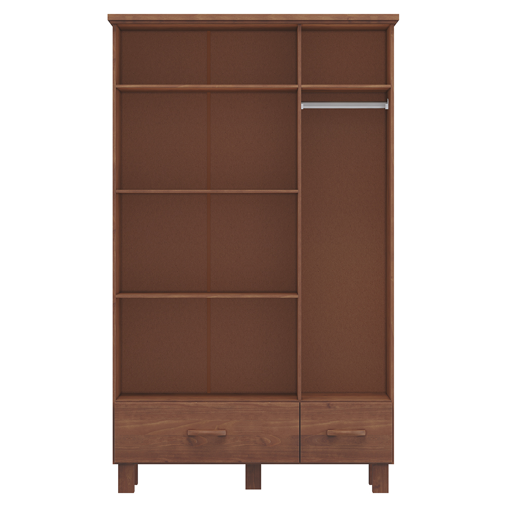Guarda Roupa Madeira Maciça 3P 2G Espelho 119 cm 1141 Imbuia Milani Store
